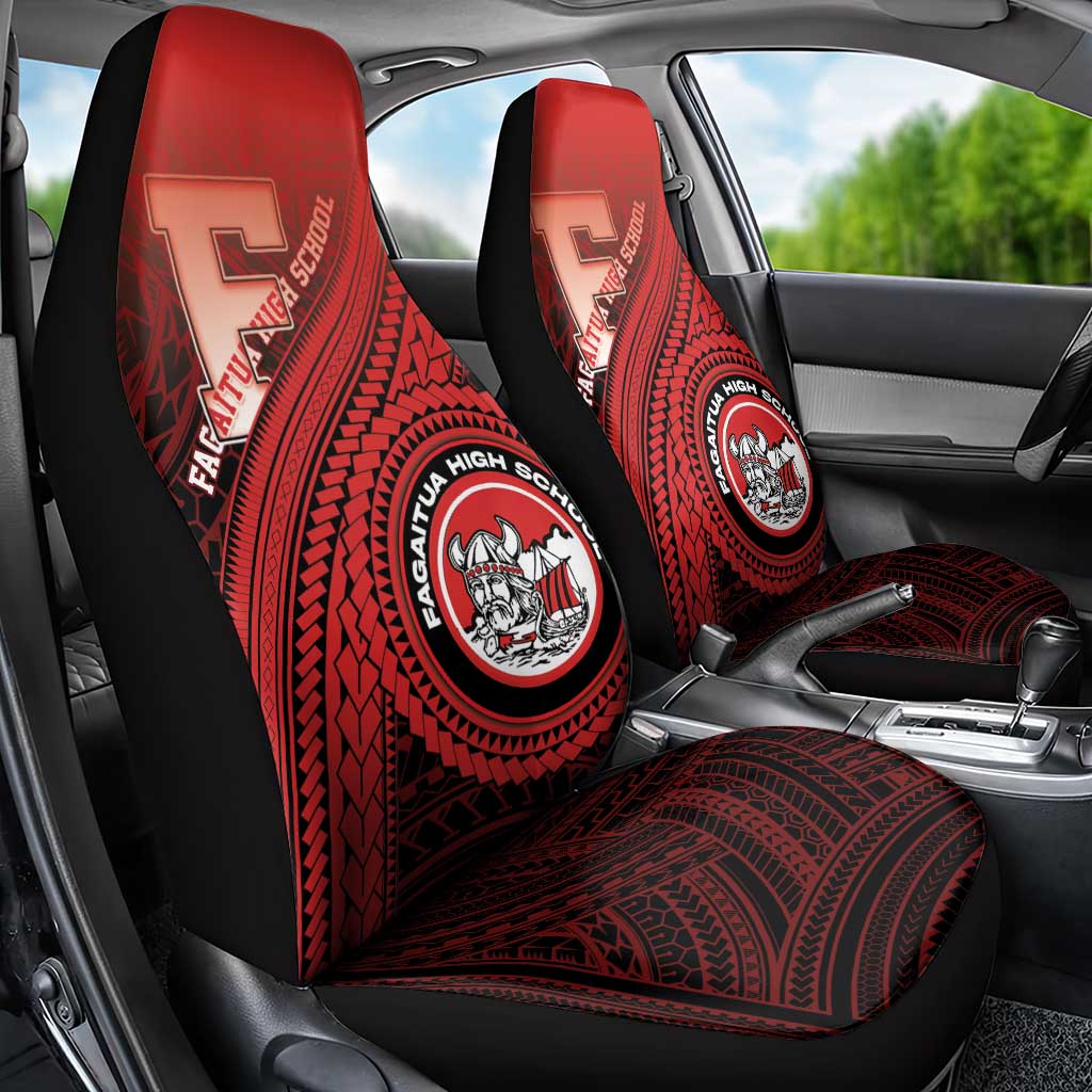 Fagaitua High School Car Seat Cover Polynesian Tribal Pattern