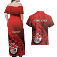 Personalized Fagaitua High School Couples Matching Off Shoulder Maxi Dress and Hawaiian Shirt Polynesian Tribal Pattern LT05 - Polynesian Pride