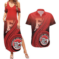 Personalized Fagaitua High School Couples Matching Summer Maxi Dress and Hawaiian Shirt Polynesian Tribal Pattern LT05 Red - Polynesian Pride