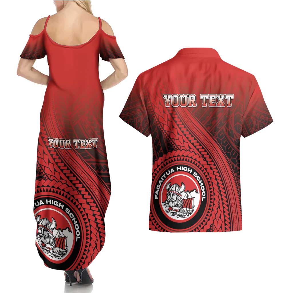 Personalized Fagaitua High School Couples Matching Summer Maxi Dress and Hawaiian Shirt Polynesian Tribal Pattern LT05 - Polynesian Pride