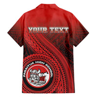 Personalized Fagaitua High School Family Matching Off The Shoulder Long Sleeve Dress and Hawaiian Shirt Polynesian Tribal Pattern