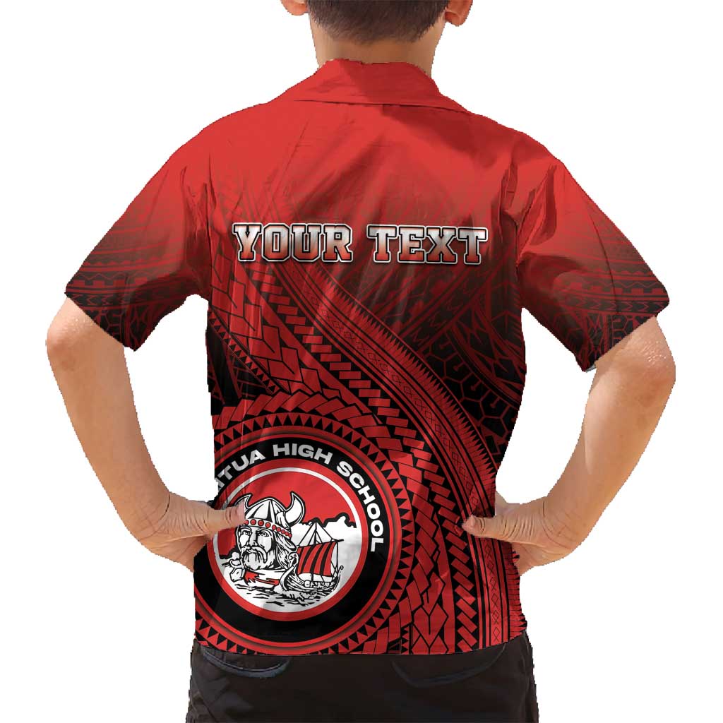 Personalized Fagaitua High School Family Matching Off Shoulder Maxi Dress and Hawaiian Shirt Polynesian Tribal Pattern