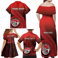 Personalized Fagaitua High School Family Matching Off Shoulder Maxi Dress and Hawaiian Shirt Polynesian Tribal Pattern