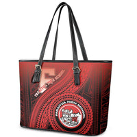 Fagaitua High School Leather Tote Bag Polynesian Tribal Pattern LT05 - Polynesian Pride