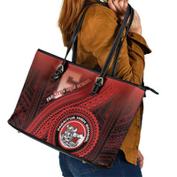 Fagaitua High School Leather Tote Bag Polynesian Tribal Pattern LT05 - Polynesian Pride
