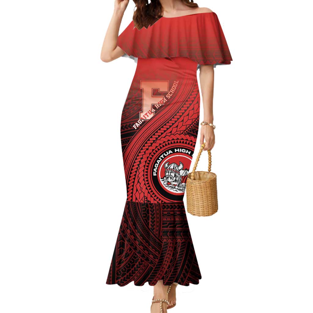 Personalized Fagaitua High School Mermaid Dress Polynesian Tribal Pattern