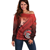 Personalized Fagaitua High School Off Shoulder Sweater Polynesian Tribal Pattern