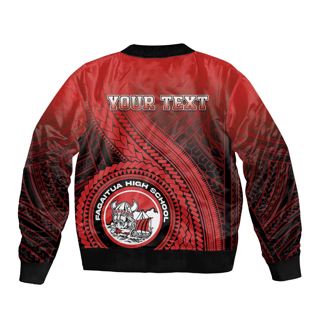 Personalized Fagaitua High School Sleeve Zip Bomber Jacket Polynesian Tribal Pattern LT05 - Polynesian Pride