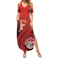 Personalized Fagaitua High School Summer Maxi Dress Polynesian Tribal Pattern