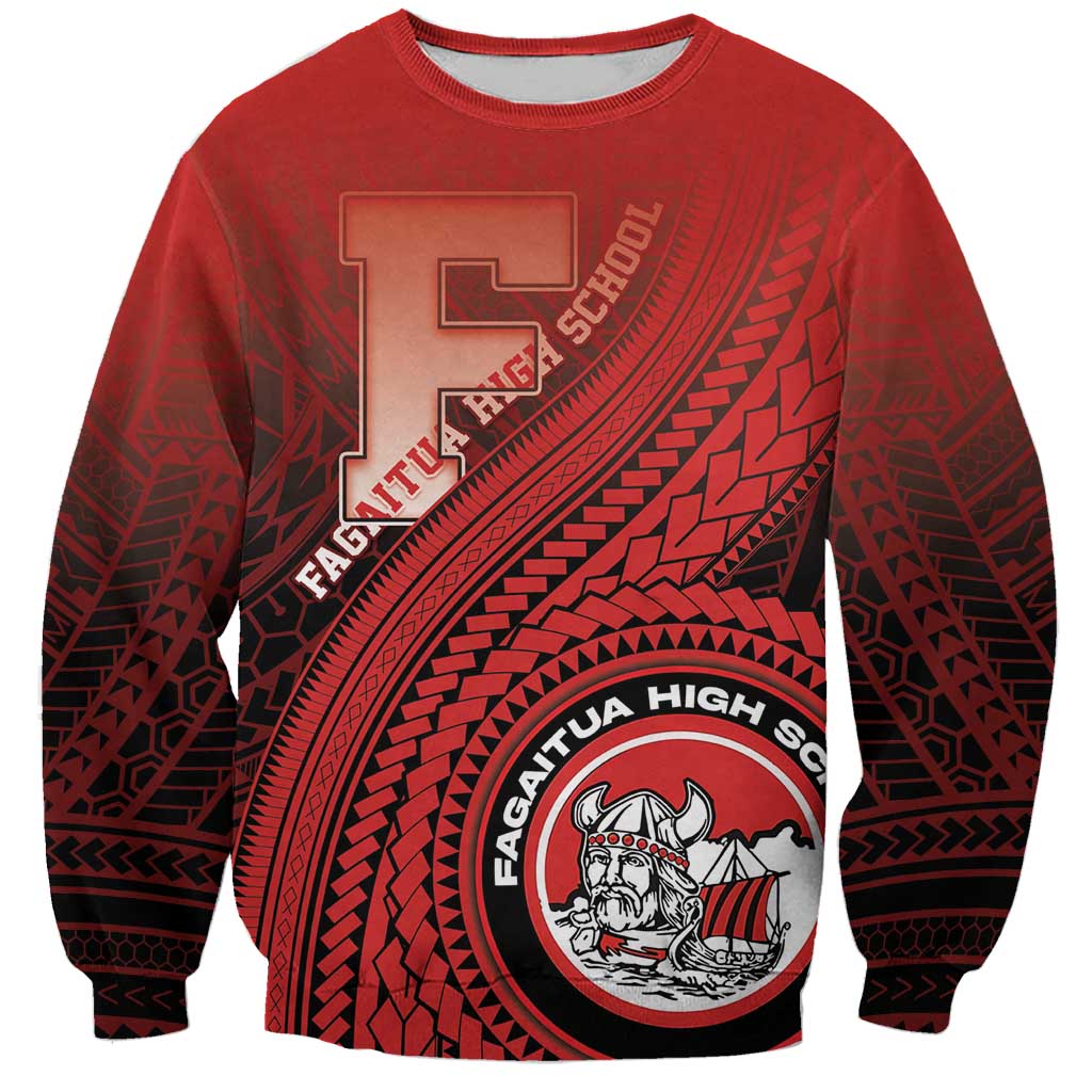 Personalized Fagaitua High School Sweatshirt Polynesian Tribal Pattern LT05 Unisex Red - Polynesian Pride