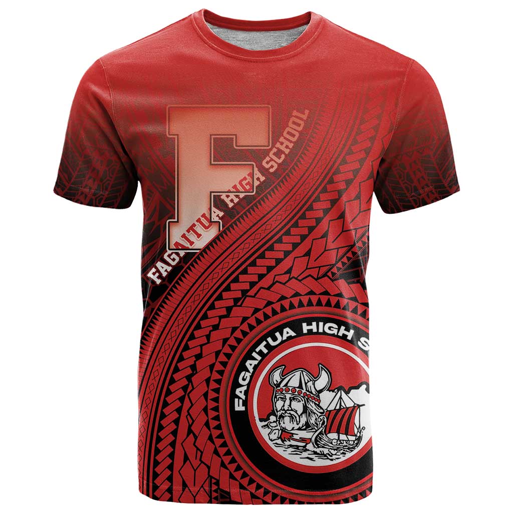 Personalized Fagaitua High School T Shirt Polynesian Tribal Pattern LT05 Red - Polynesian Pride