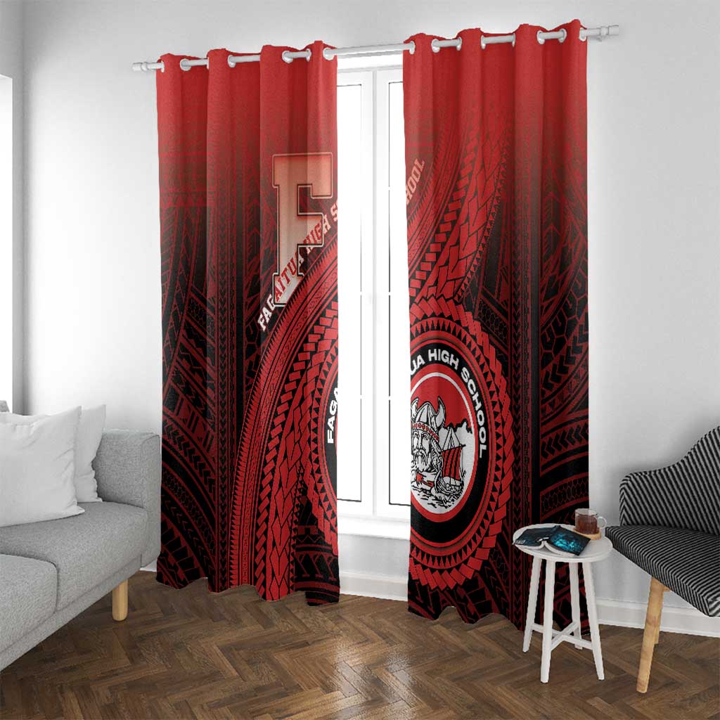 Fagaitua High School Window Curtain Polynesian Tribal Pattern LT05 With Grommets Red - Polynesian Pride