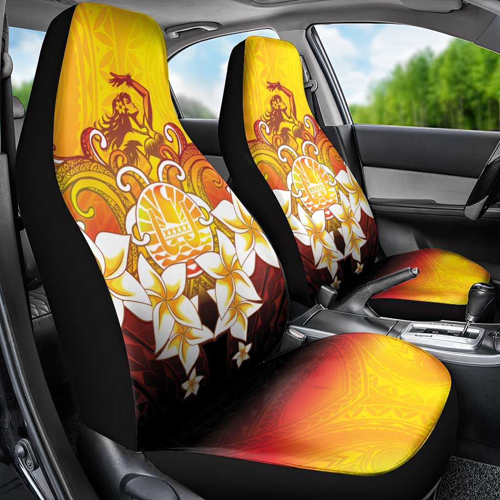 Tahiti Heiva Festival Car Seat Cover Tahitian Vahine Plumeria Flowers