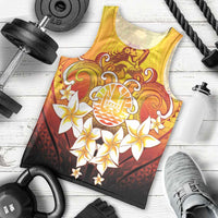 Tahiti Heiva Festival Men Tank Top Tahitian Vahine Plumeria Flowers