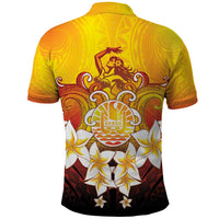 Tahiti Heiva Festival Polo Shirt Tahitian Vahine Plumeria Flowers