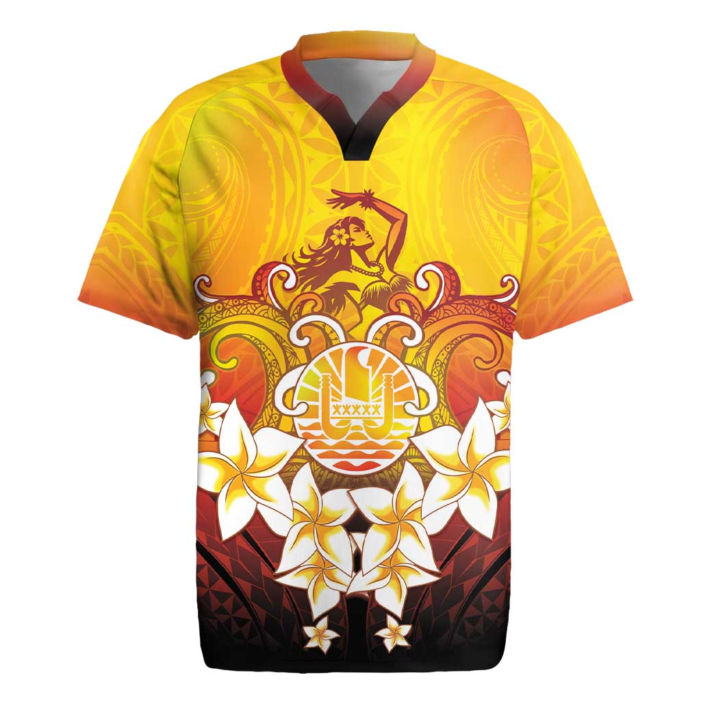 Tahiti Heiva Festival Rugby Jersey Tahitian Vahine Plumeria Flowers