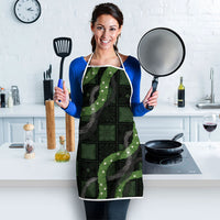 Hawaiian Quilt Apron Pele Hair Hinahina Lei Black Version