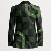 Hawaiian Quilt Blazer Pele Hair Hinahina Lei Black Version