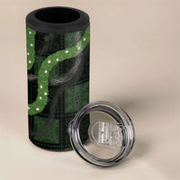 Hawaiian Quilt 4 in 1 Can Cooler Tumbler Pele Hair Hinahina Lei Black Version LT05 - Polynesian Pride