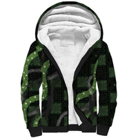 Hawaiian Quilt Sherpa Hoodie Pele Hair Hinahina Lei Black Version LT05 Unisex Black - Polynesian Pride