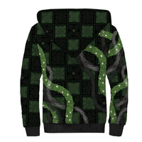 Hawaiian Quilt Sherpa Hoodie Pele Hair Hinahina Lei Black Version LT05 - Polynesian Pride