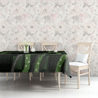 Hawaiian Quilt Tablecloth Pele Hair Hinahina Lei Black Version LT05 - Polynesian Pride