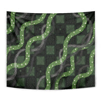 Hawaiian Quilt Tapestry Pele Hair Hinahina Lei Black Version