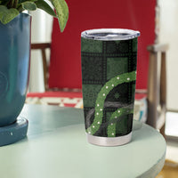 Hawaiian Quilt Tumbler Cup Pele Hair Hinahina Lei Black Version