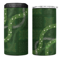 Hawaiian Quilt 4 in 1 Can Cooler Tumbler Pele Hair Hinahina Lei Green Version LT05 One Size: 16 oz Green - Polynesian Pride