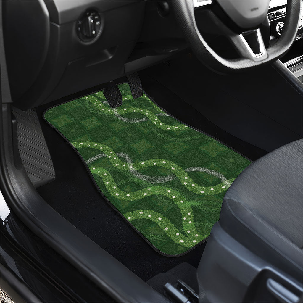Hawaiian Quilt Car Mats Pele Hair Hinahina Lei Green Version LT05 - Polynesian Pride