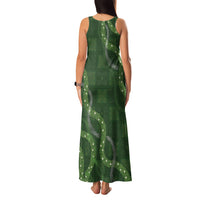 Hawaiian Quilt Family Matching Tank Maxi Dress and Hawaiian Shirt Pele Hair Hinahina Lei Green Version LT05 - Polynesian Pride