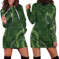 Hawaiian Quilt Hoodie Dress Pele Hair Hinahina Lei Green Version LT05 - Polynesian Pride