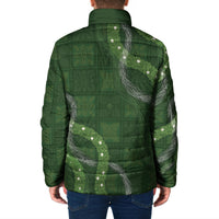Hawaiian Quilt Padded Jacket Pele Hair Hinahina Lei Green Version