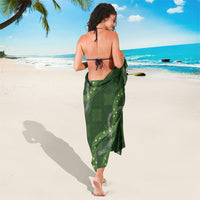 Hawaiian Quilt Sarong Pele Hair Hinahina Lei Green Version