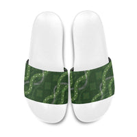 Hawaiian Quilt Slide Sandals Pele Hair Hinahina Lei Green Version LT05 Green - Polynesian Pride