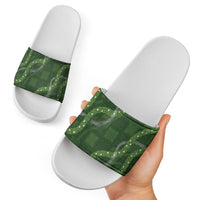 Hawaiian Quilt Slide Sandals Pele Hair Hinahina Lei Green Version LT05 - Polynesian Pride