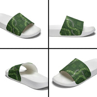Hawaiian Quilt Slide Sandals Pele Hair Hinahina Lei Green Version LT05 - Polynesian Pride
