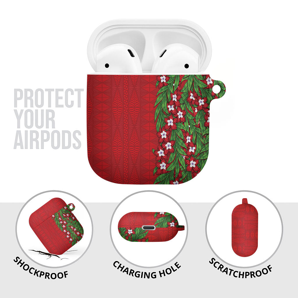 Tonga Language Week AirPods Case Heilala Floral Red