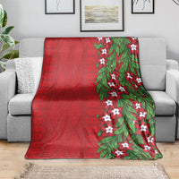Tonga Language Week Blanket Heilala Floral Red