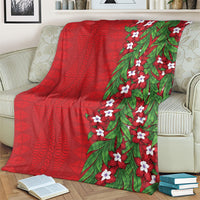 Tonga Language Week Blanket Heilala Floral Red