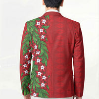 Tonga Language Week Blazer Heilala Floral Red