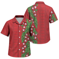 Tonga Language Week Family Matching Tank Maxi Dress and Hawaiian Shirt Heilala Floral Red