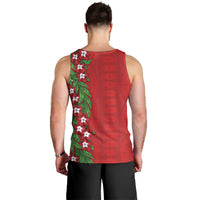 Tonga Language Week Men Tank Top Heilala Floral Red
