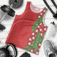 Tonga Language Week Men Tank Top Heilala Floral Red