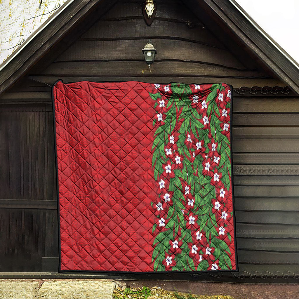 Tonga Language Week Quilt Heilala Floral Red