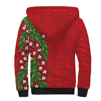 Tonga Language Week Sherpa Hoodie Heilala Floral Red