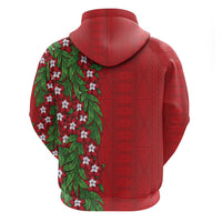 Tonga Language Week Zip Hoodie Heilala Floral Red