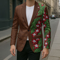 Tonga Language Week Blazer Heilala Floral Brown