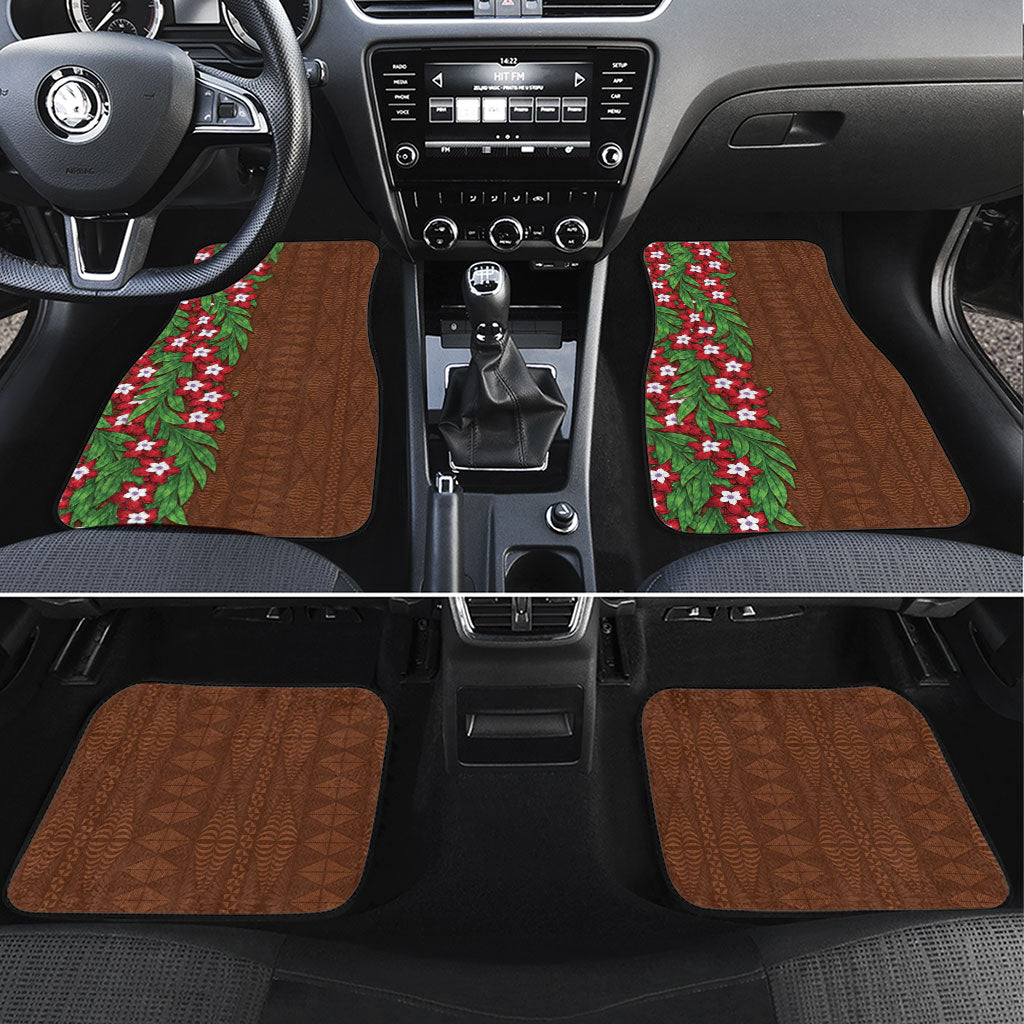 Tonga Language Week Car Mats Heilala Floral Brown