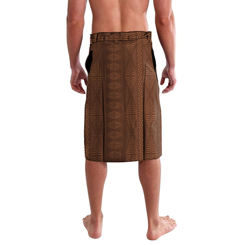 Tonga Language Week Lavalava Heilala Floral Brown